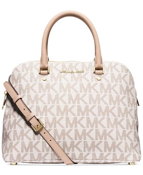 michael kors cindy dome satchel vanilla|Michael Kors Vanilla Luggage Floral Large Dome Cindy Satchel.